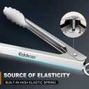 Eddeas 2 Pcs 7 Inch Small Tongs, Heavy Duty Stainless Steel Kitchen Tongs, For Cooking, Food, Buffet, Salad, Fruits, Bread, Dishwasher Safe