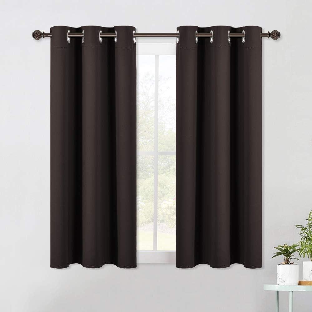 NICETOWN Living Room Blackout Draperies Curtains, Energy Smart Thermal Insulated Solid Grommet Blackout Curtains/Drapes Window Panels (2 Panels, 42-Inch x 54-Inch, Toffee Brown)