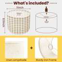 Lamp Shade Beige gingham pattern Seamless pastel check plaid beige white for Drum Lampshade for Floor Lamps Table Lamps Pendant Light 8.9"x11" Linen Lampshades Replacement Large Lamp Shade