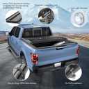 Soft Tri Fold Tonneau Cover Replacement for 2009-2025 Ram 1500 5.7ft Bed (67.4") Fleetside W/RamBox Truck Bed Cover with Led Light Only for Models with Factory Utility Track Sys.