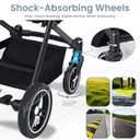 2-1 Baby Stroller, Newborn Toddler Compact Stroller with Convertible Seat, Foldable Pram Stroller with Adjustable Backrest/Canopy& Cup Holder, for 0-48 Months