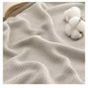 Bedsure GentleSoft 100% Cotton Blanket Queen Size for Bed - Breathable and Lightweight, Soft Cozy Textured Herringbone Woven Blanket for Summer Spring, Linen Beige, 90x90 inches