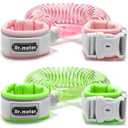 Dr.meter Anti Lost Wrist Link, 2 Pack Toddler Safety Leash with Key Lock, Reflective Child Walking Harness - Dual 8.2ft Length Pink & Green Kids Leash for Boys and Girls Outdoor Essencial