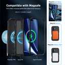 CONWOE Magnetic for iPhone 14 Pro Case,with Belt Clip,[Compatible with Magsafe] W/Tempered Glass Screen Protector,Anti-Drop,Shockproof,Heavy Duty Protection (Wine red)