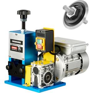 CREWORKS Automatic Wire Stripping Machine for 0.06"-1" Copper Wires, Wire Stripper Tool for 7/0-15 AWG Scrap Electrical Wire Recycling, Copper Wire Strippier Machine with Replacement Blade