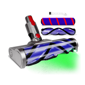 Upgraded 2 Brushes Vacuum Head Replacement for Dyson V7/V8/V10/V11/V15/SV10/SV11/SV12/SV14/SV15/SV22((Not for Slim) | AntiTangle Motorhead with LED Light | QuickRelease Cordless Vacuum Cleaner Head