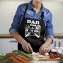 Funny Grill Apron for Men, Fathers Day Apron Gifts for Dad Papa, Husband Grandpa with Pockets