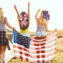 4th of July Large Patriotic Bow Hair Clips - American Flag Independence Day Hair Accessories for Girls, Toddlers, Kids, Little Girls