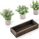 Dahey 3 Pack Mini Potted Artificial Eucalyptus Fake Plants with Wood Tray Centerpiece Table Decorations, Farmhouse Pulp Flower Pots Greenery Home Decor for Coffee Table Dining Room Office Kitchen