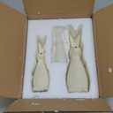 Youyole 3 Pcs Easter Terracotta Bunny Decorations Rustic Rabbit Statues Home Decor Spring Rabbit Figurines Travertine Bunny Decorations for Table Centerpiece Living Room Indoor Easte Gifts (Classic)