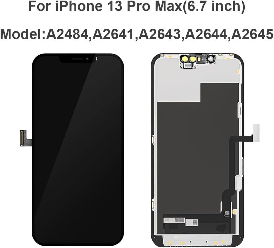 for iPhone 13 Pro Max Screen Replacement 6.7 inch, Compatible with Model A2484, A2641, A2643, A2644, A2645