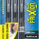 PILOT FriXion Clicker Erasable Pens, Refillable & Retractable Gel Ink Pens, Fine Point 0.7 mm, Black Ink, 3-Pack - Ideal for School, Journaling, & Office Writing