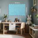 Scalloped Bulletin Board 36x24 inches, Decorative Felt Pin Board for Wall