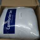 Gradient Blue White Comforter Set King Size 7 Pieces Ombre Navy Blue Bed in a Bag Complete Bedding Set - Breathable Solid Ocean Sea Blue Bed Sets with Flat/Fitted Sheet, 2 Pillowcases, 2 Pillow Shams