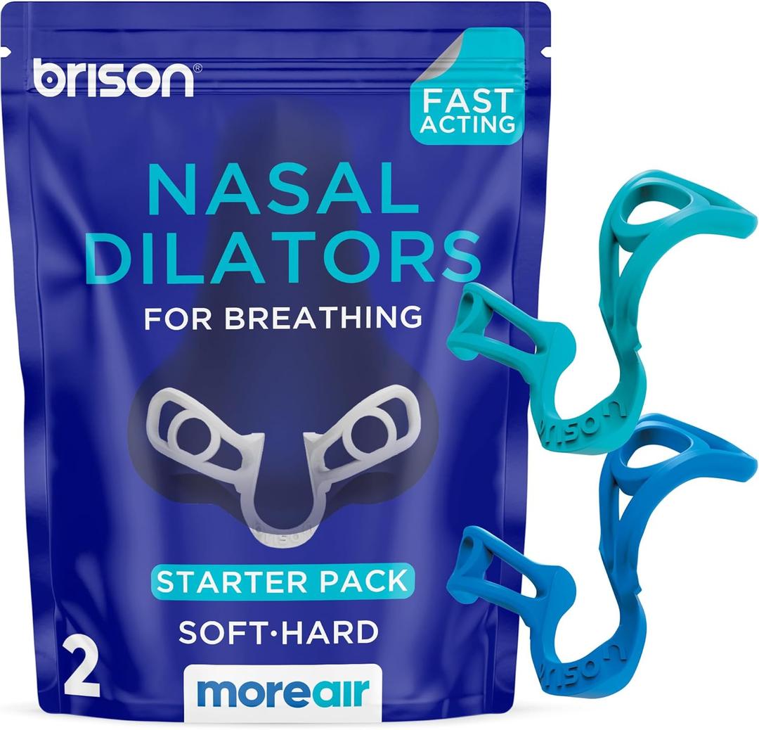 Brison Nasal Dilators - Nose Vents Opener for Better Breathing Sleep Aid for Adults Stuffy Nose Relief & Nasal Congestion Solution for Sleep and Activity Improves Airflow - 2pcs (Medium, Turquoise Blue)