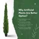 8 Feet Pre-Potted Evergreen Outdoor Artificial Cedar Tree for Front Porch Decor, Outdoor Entryway Decor Fake Tree, Tall Faux Tree with UV Resistant Coating (2 Pack)