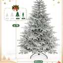 Decoway 7ft Artificial Christmas Tree, Unlit Snow Flocked Xmas Tree with 2364 Branch Tips and Sturdy Metal Stand for Indoor Outdoor Home Decoration