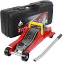 Jack Boss Floor Jack 2.5 Ton (5500 LBs) Hydraulic Low Profile Trolley Car Jack with Portable Storage Case, Lifting Range 3.5" to 14", Fit Use for Automotive Sedans, Red