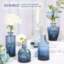SUPMIND Glass Bud Vase Set of 12, Small Blue Flower Vases for Centerpieces in Bulk, Mini Vintage Vase for Wedding, Home,Table Decoration
