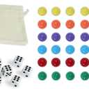 HOROW 30Pcs Wahoo Board Game Replacement Marbles 6 Colors Marbles,6 Dices and 1 Storage Bag for Aggravation Wahoo Board Game(14MM)