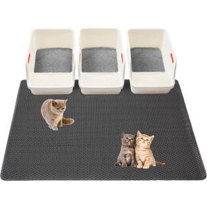 Cat Litter Mats-Extra Large 47''x36'' Litter Trapping Mat for Cat-XXL Litter box Matt for Floor-2 Layer Catcher Rug for Pet kitty Litterbox-Waterproof Urine Proof,Non-Slip