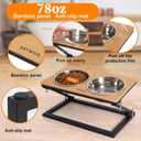 Elevated Dog Bowl, Adjustable Height and Tilt Angle Dog Bowl Stand | Precisely Adjust Height And Tilt Angle, Easy To Clean, Equipped With 2 Stainless Steel Food Bowls, Sturdy And Durable, Size: Large