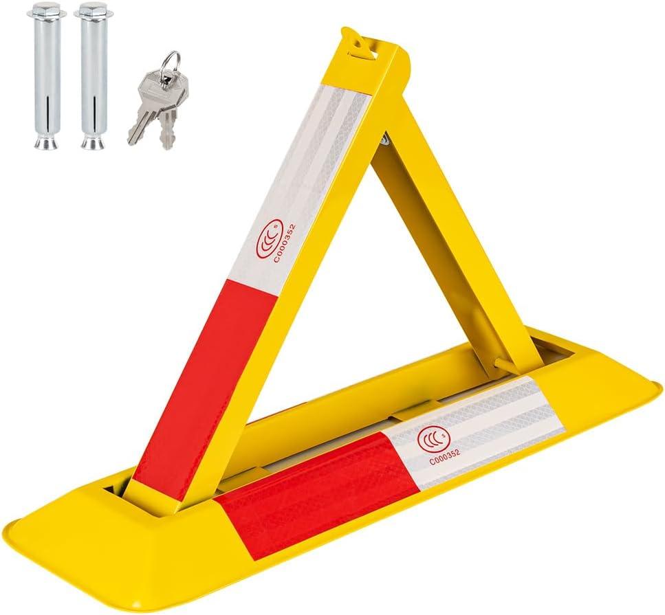 Foldable Parking Barrier,Car Parking Lock Manual Lockable Parking Space Block with Keys, Private Parking Space Lock for Shopping Malls, Hotels, Office, Airports
