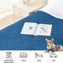 hyha Waterproof Dog Blanket, Soft Pet Bed Blankets, Waterproof Sofa Couch Cover for Dogs Washable, Reversible Pet Couch Covers for Sofa Furniture (52x82 Inch, Navy Blue/Blue)