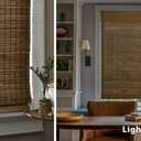 LazBlinds No Tools No Drill Cordless Bamboo Roman Shades, Light Filtering Window Treatment, Roll Up Bamboo Blinds for Windows 25'' W x 48'' H, Eastfield Teak