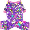 Dog Pjs - Large & Medium Sizes, Purple Puppy Onesie