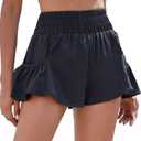 BMJL Womens High Waisted Shorts Athletic Running Shorts Workout Gym Quick Dry Flowy Shorts with Pockets (X-Small, Black48)