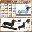 42 Pcs Interchangeable Summer Dachshund Holiday Wiener Dog Decor Seasonal Welcome Sign Tier Tray Decoration Ornament Farmhouse Wood Home Office Desk Accessories for Women Pet Lover Gift
