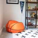 Big Joe Sports Ball Child-Sized Bean Bag Chair for Kids, Basketball Plush, Ultra-Soft Lightweight Polyester Blend, 2.5 Foot Refillable, Single