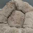 Bedsure Calming Dog Bed for Small Medium Dogs - Donut Washable Medium Puppy Bed, 27 inches Anti-Slip Round Fluffy Plush Faux Fur Pet Bed, Camel