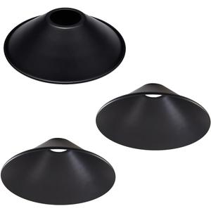 3-Pack 8.7"Industrial Iron Lamp Shade, Light Cone Shade Black Pendant Light Covers, Vintage Metal Replacement Lampshade, Ceiling Chandelier Shade, Wall Lamp Shade