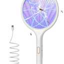 YISSVIC Electric Fly Swatter 4000V Bug Zapper Racket Dual Modes Mosquito Killer with Purple Mosquito Light Rechargeable for Indoor Home Office Backyard Patio Camping