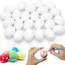 15 Pcs White Wooden Eggs to Paint Fake Easter Eggs for DIY Crafts, Hunts, Basket Stuffers