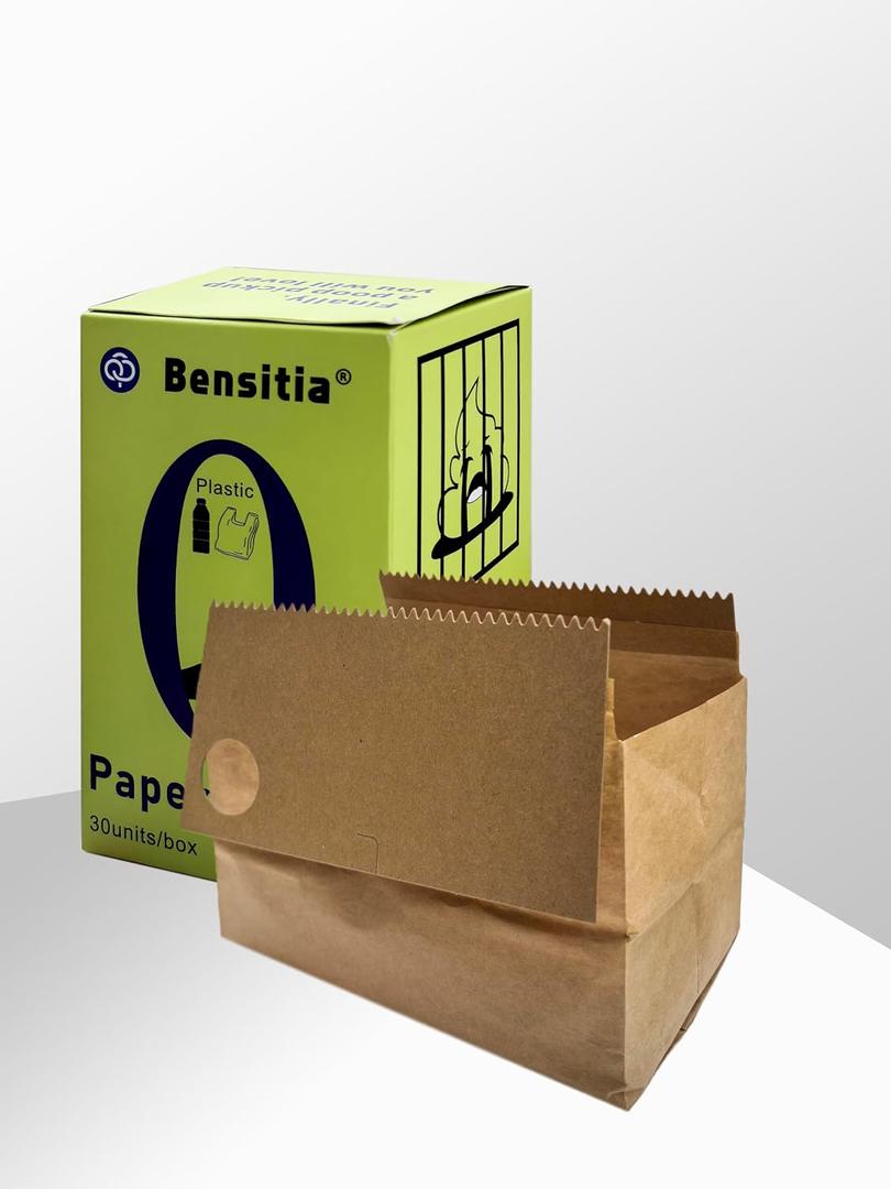 100% Compostable Dog Poop Bags with Built-in Scooper | Heavy Duty Leak-Proof Paper Waste Bags | Eco-Friendly No-Touch Pet Cleanup for Walks | Biodegradable & USA Home Compostable