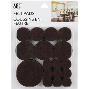 Jacent 68ct Felt Pads Variety Pack Brown