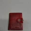 Wallet Women,RFID Blocking Real Leather Womens Wallet Bifold Compact Card Holder Small Wallet for Women with Removable ID Window Red