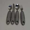 Nourislif Adaptive Utensils 4pcs For Hand Tremors,Elderly, Arthritis,Parkinsons-Built Up Utensils For Adults 2.5oz Each, Silverware Set With Handle, Flatware Cutlery Set For Seniors