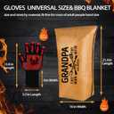 Grandpa Gifts, Gifts for Grandpa Christmas from Grandkids BBQ Blanket for Resting Meat with Grill Gloves, Meat Resting Bag for BBQ Smoking, Grilling Gloves Heat Resistant for Grill on Birthday