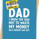 2 x FeliBebe Funny Fathers Day Gift for Dad, Hilarious Fathers Day Card from Daughter or Son, Unique Fathers Day Decoration on His Day