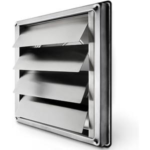 calimaero® VKE 6" Inch Dryer Vent Cover – Outdoor Stainless Steel Grille with Moving Flaps – Fits Only with Metal Ducts for HVAC & Dryer Systems
