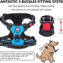 PoyPet Dog Harness and Leash Combo, Escape Proof No Pull Vest Harness, with 5 Feet Leash, Reflective Adjustable Soft Padded Pet Harness with Handle for Dogs(Blue,M)