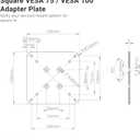 ARKON Mounts Square VESA 75 / VESA 100 Adapter Plate Industrial-Strength Aluminum VESA-Compatible Devices 4-Hole AMPS Compatible for TVs, Monitors, & Displays