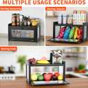 Bread Box for Kitchen Countertop - Wooden Bread Box for Homemade Bread,Large Capacity Bread Storage Container for Kitchen Counter,Easy Assembly & No Smell Bread Holder for Corner,Cabinet,Pantry(Black)