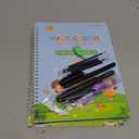 Magic Ink Copybooks for Kids, Reusable Grooved Handwriting Workbooks Practice for Kids Learn to Write Number and Letter Books