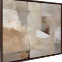 Kate and Laurel Sylvie Contemporary Neutral Textured Abstract Framed Canvas Wall Art by The Creative Bunch Studio, 31.5x41.5 Brown, Natural Modern Abstract Art for Wall