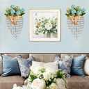 2 Pack Metal Flower Vase for Wall Crystal Vase Decor Hanging Decoration Floral Holder for Home Office Living Room Bedroom Bathroom (Gold)